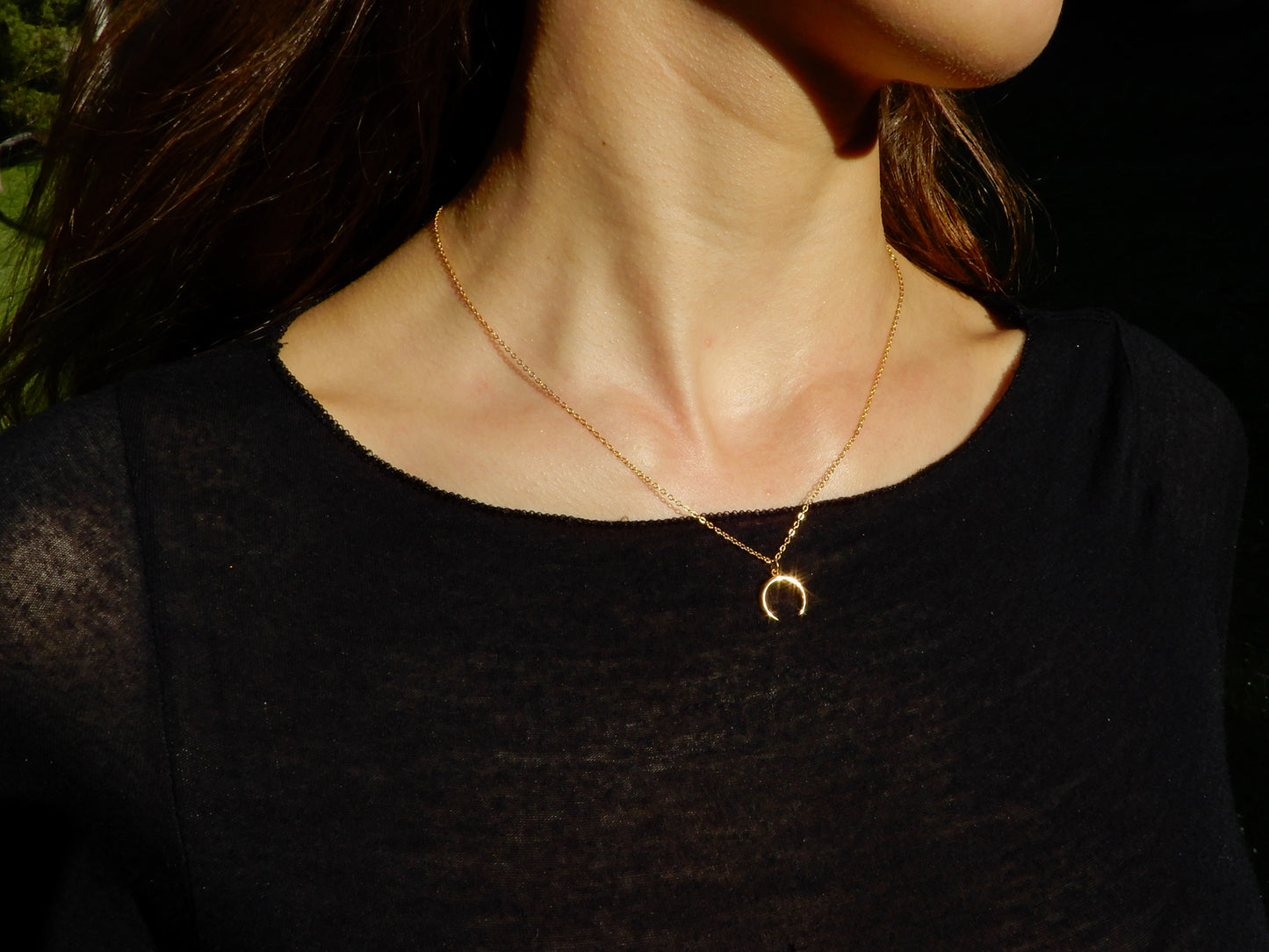 Crescent Moon Pendant Necklace