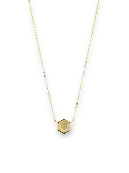 Hex Moonstone Pendant Necklace